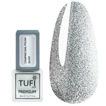 Лак для стемпінгу TUFI profi PREMIUM Stamping срібло 8 мл 0295882 фото