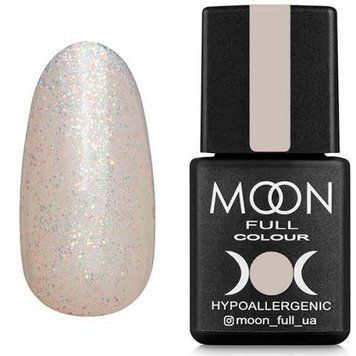 Гель-лак MOON FULL Opal color №502 напівпрозорий з дрібним різнокольоровим шимером, 8 мл. N031502 фото