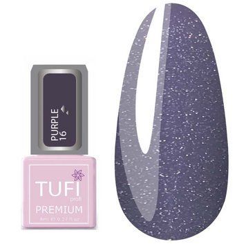 Гель-лак TUFI profi PREMIUM Purple 16 фиалковый с блестками, 8мл 0102510 фото