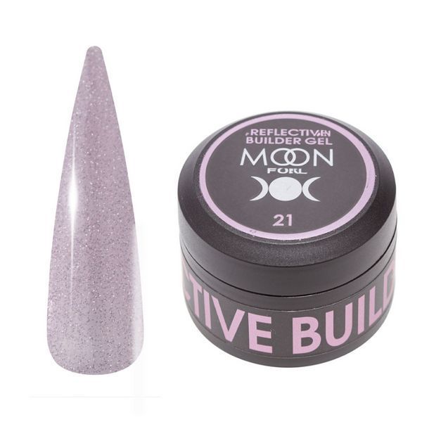 Гель для наращивания ногтей Moon Full Reflective Builder Gel с шимером светоотражающий №21, 30 мл 45482 фото