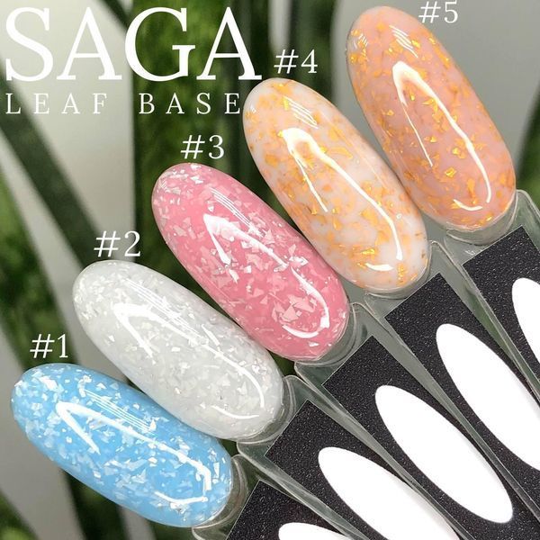 База для ногтей с поталью Saga Professional Leaf Base №2, 8мл N0506302 фото