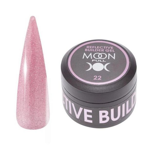 Гель для наращивания ногтей Moon Full Reflective Builder Gel с шимером светоотражающий №22, 30 мл 45483 фото