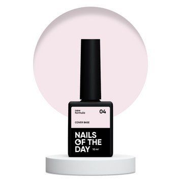 База для нігтів Nailsoftheday Cover base NEW Formula 04 &mdash; напівпрозоре пудрово&ndash;рожеве, 10 мл 54764 фото