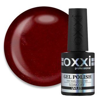 Гель-лак Oxxi Professional 200 бордовый с микроблеском, 10 мл RE200 фото