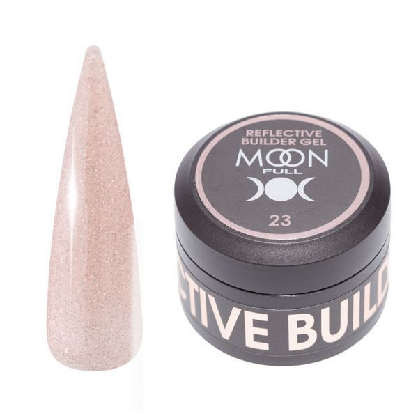Гель для наращивания ногтей Moon Full Reflective Builder Gel с шимером светоотражающий №23, 30 мл 45484 фото