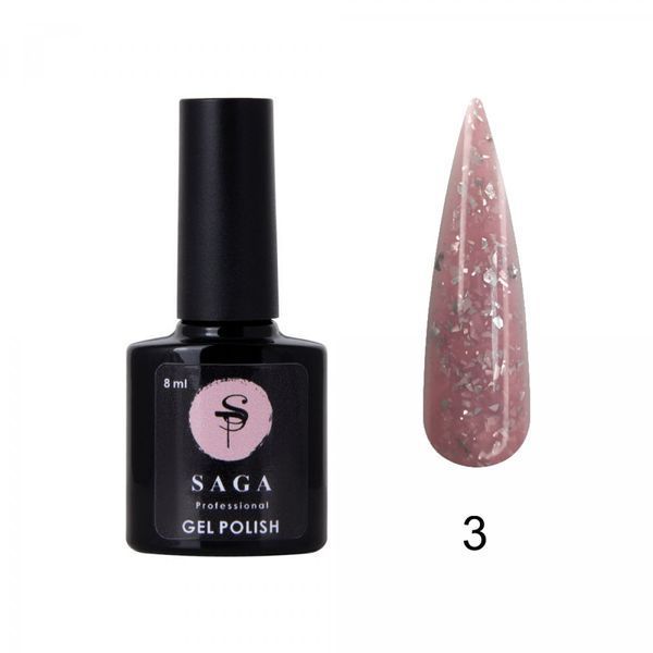 База для ногтей с поталью Saga Professional Leaf Base №3, 8мл N0506303 фото