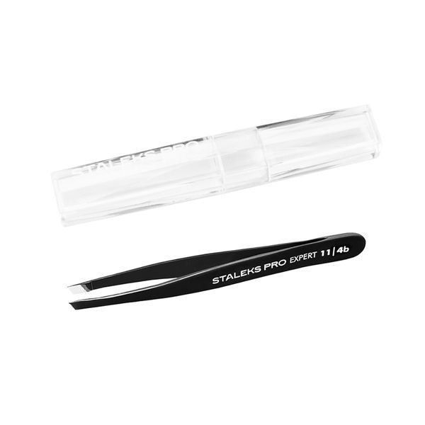 Пинцет для бровей Staleks Pro Expert 11 Type 4 Black TE-11/4B фото
