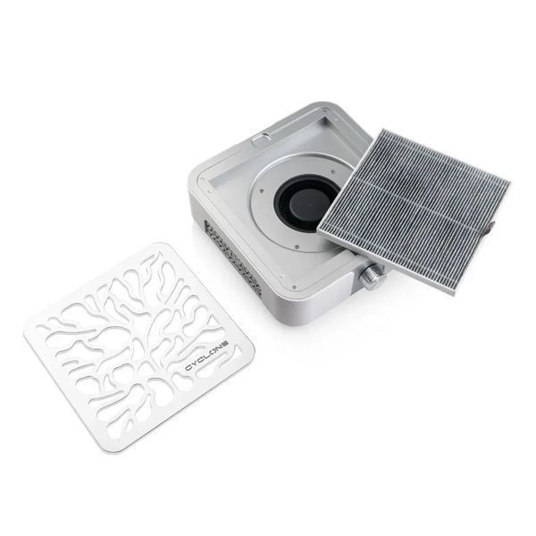Витяжка CYCLONE X3 SILVER з вугільним НЕРА-фільтром 72W для манікюру та педикюру, silver SCX3 фото