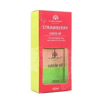 Global Fashion cухое масло двофазное для кутикулы Strawberry, 60 мл 24585 фото