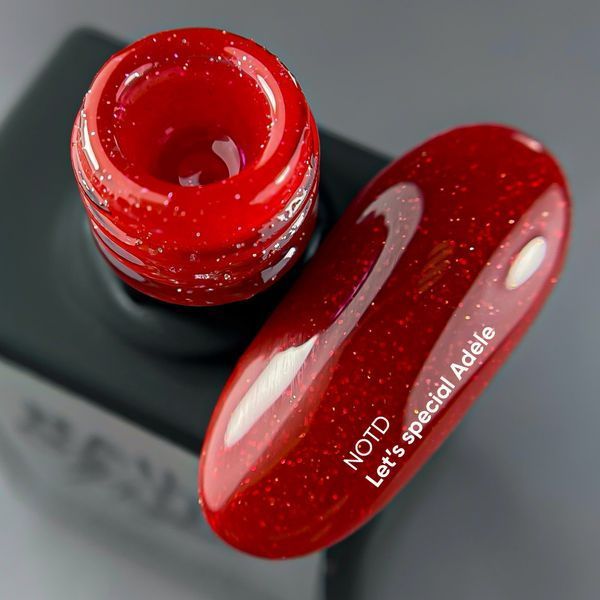 NAILSOFTHEDAY Let&rsquo;s special Adele &ndash; червоний з шимером, гель лак що перекривається в один шар, 10 мл 7772467 фото