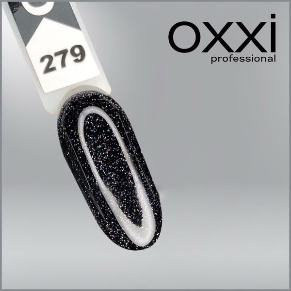 Гель-лак Oxxi Professional 279 черный с шимером, 10 мл RE279 фото