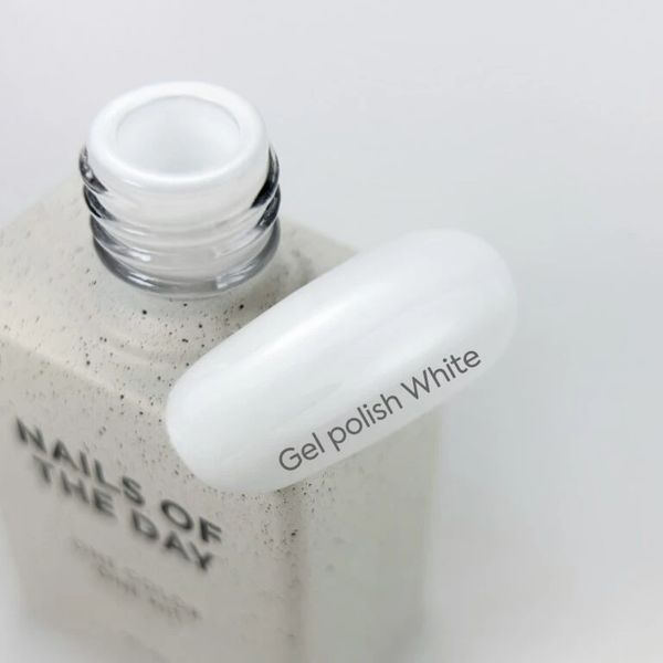 NAILSOFTHEDAY Gel polish White &ndash; особый белый гель лак, перекрывающийся в один слой, 10 мл 31312467 фото