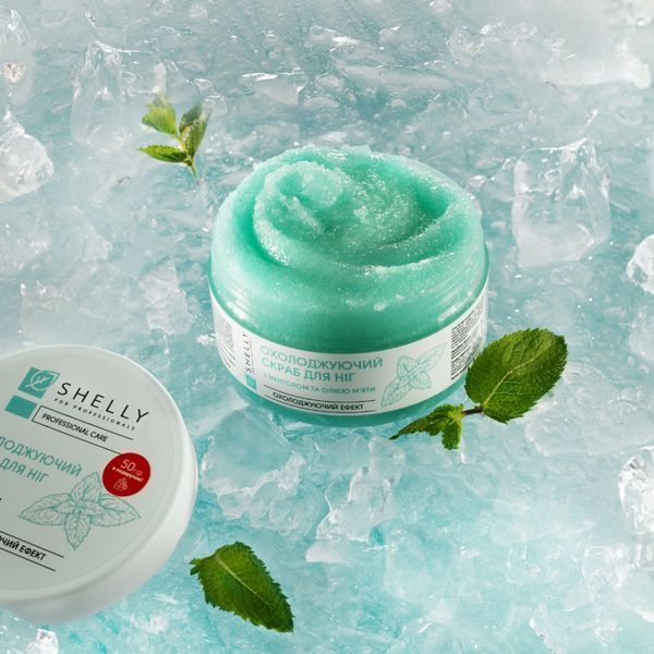 Охолоджуючий скраб для ніг з ментолом та олією м'яти Shelly 200 г 683967 фото