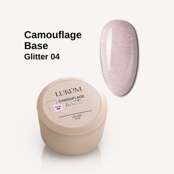 Камуфлирующая база Lukum Glitter Rubber Base №04, 30 мл 02002 фото