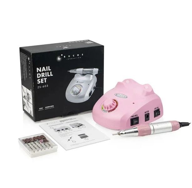 Фрезер для манікюру BUCOS Nail Drill ZS-603 PRO Pink N224258 фото