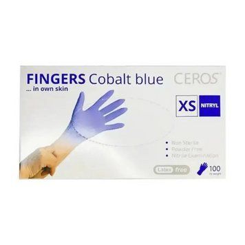 Рукавички нітрилові Ceros Cobalt Blue 3.5г XS 116851 фото