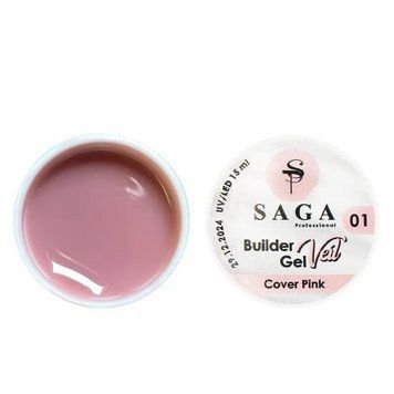 Гель для наращивания SAGA Builder Gel Veil, Cover Pink №1 N01936 фото