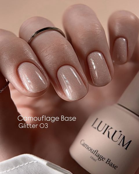 Камуфлирующая база Lukum Glitter Rubber Base №03, 30 мл 01999 фото