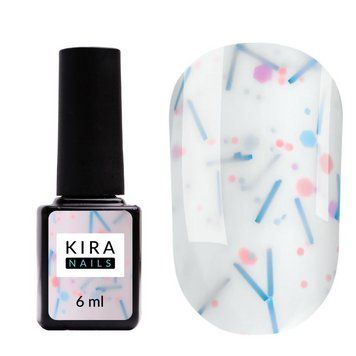 База для ногтей Kira Nails Lollypop Base №001 (молочный с разноцветными хлопьями), 6 мл N8830001 фото