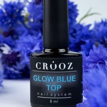 Топове покриття для нігтів Crooz Top Glow Blue, 8мл TGB01 фото