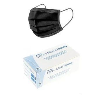 Маски медичні Medicom чорного кольору, 50 шт/уп N21331 фото