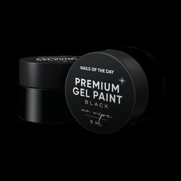 NAILSOFTHEDAY Premium gel paint Black no wipe &ndash; гель-краска без липкого слоя, 5 мл N482025 фото