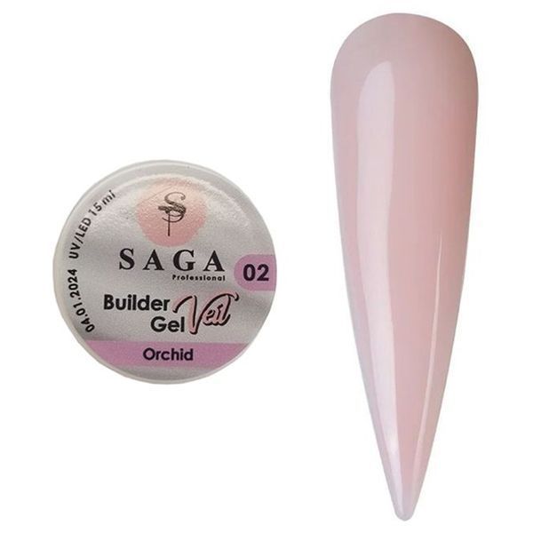Гель для наращивания SAGA Builder Gel Veil, Orchid №2 N01937 фото
