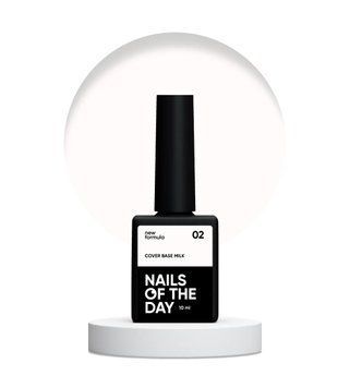 База для нігтів Nailsoftheday Cover base NEW Formula milk 02 &mdash; молочне камуфлююче базове покриття для нігтів, 10 мл 540762 фото