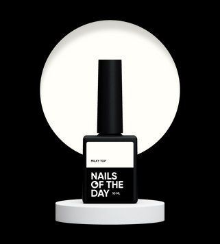 NAILSOFTHEDAY Milky top &ndash; нежно-молочный топ для ногтей без липкого слоя для ногтей, 10 мл 48243557 фото