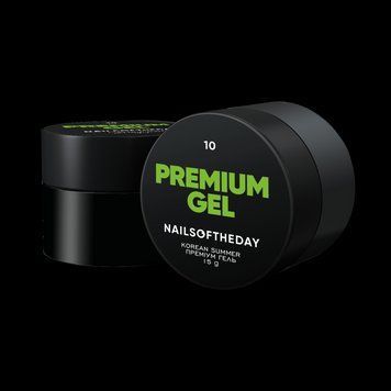 NAILSOFTHEDAY Premium gel 10 &ndash; насыщенно-салатовый строительный гель для ногтей, 15 мл 48578 фото