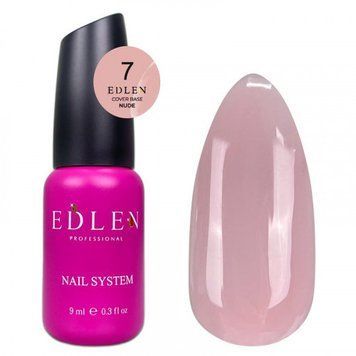База для ногтей Edlen Cover base Nude 07 (пудрово-розовая), 9 мл 741050 фото
