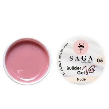 Гель для нарощування SAGA Builder Gel Veil, Nude №5 N01941 фото