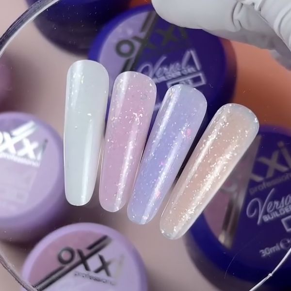 Гель для наращивания Oxxi Professional Builder Gel Versal 03 с поталью бледно-сиреневый 15 мл 3010 фото