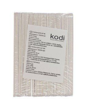 Kodi Набір пилок для нігтів 100/100, білий (50шт/уп) 20095956 фото