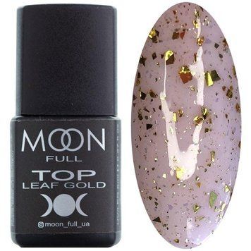 Топ для ногтей MOON FULL Top leaf gold (без липкого слоя) 8 мл. N04155 фото