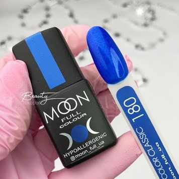 Гель-лак MOON FULL №180 сверкающий кобальт, 8мл. N02995 фото