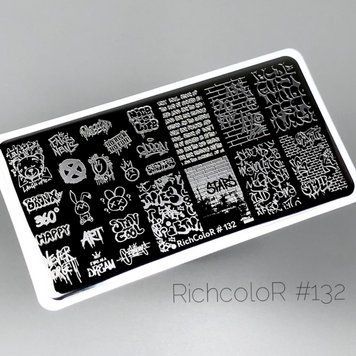 Пластина для стемпинга RR-132 на пластиковой основе N09132 фото