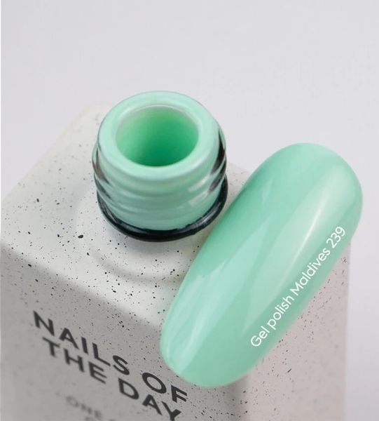 Гель-лак NAILSOFTHEDAY Gel polish Maldives теплый мятно-зеленый гель&ndash;лак для ногтей, перекрывающий в один слой 927016 фото