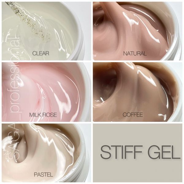Гель желе для наращивания SAGA Jelly STIFF gel CLEAR №01, 13мл N300491 фото