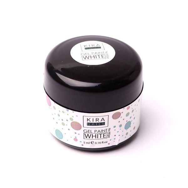 Гель-краска Kira Nails без липкого шара (белый) 5 мл N00575 фото