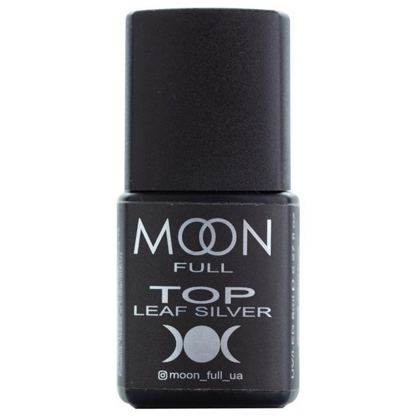 Топ для нігтів MOON FULL Top leaf silver (без липкого шару) 8 мл. N04156 фото