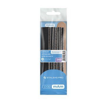 ЗМІННІ ФАЙЛИ PAPMAM М'ЯКІ 10 ШТ ТА ДЕРЕВ'ЯНА ОСНОВА 2 ШТ 240 ГРИТ STALEKS PRO EXPERT 20 DFCE-20-240/10 фото