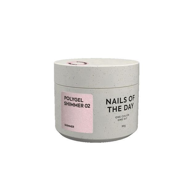NAILSOFTHEDAY Polygel shimmer 02 &mdash; Полигель нежно-розовый с шиммером мелкозернистый, 30 мл 4826234 фото
