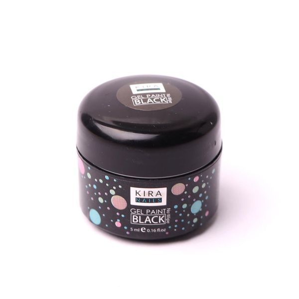 Гель-фарба Kira Nails без липкого шару (чорний) 5 мл N00576 фото