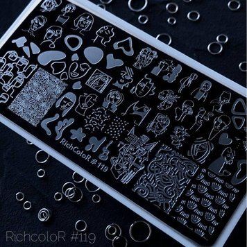 Пластина для стемпинга RR-119 на пластиковой основе N09119 фото