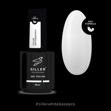 База для нігтів кольорова Siller White Base Pro №1 білий, 15мл N033696 фото