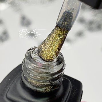 Гель-лак MOON FULL Top Glitter Gold №02 - топ для гель лака, 8 мл. N03165 фото