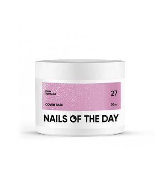 Nailsoftheday Cover base NEW Formula 27 &ndash; розовое с серебряным шимером, камуфлирующее базовое покрытие, 30 мл 4820665 фото