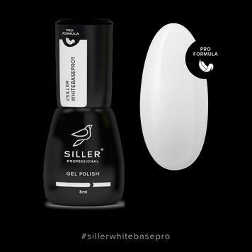 База для нігтів кольорова Siller White Base Pro №1 білий, 8мл N033695 фото