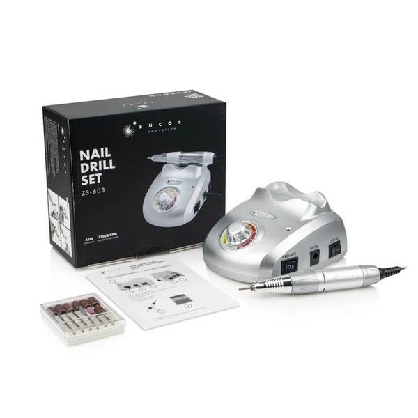Фрезер для манікюру BUCOS Nail Drill ZS-603 PRO Silver Steel ZSA603 фото